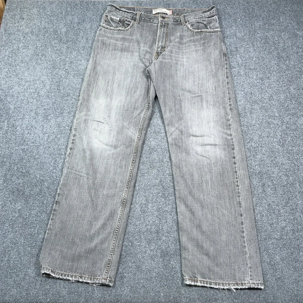 Levis 559 Relaxed Straight Jeans Mens 38x34 Black Y2K Tag Faded Baggy Skater